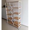 Kệ sách trang trí BEE-SHELF khung sắt gỗ cao su KTB68049