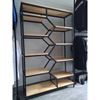 Kệ sách trang trí BEE-SHELF khung sắt gỗ cao su KTB68049
