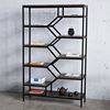 Kệ sách trang trí BEE-SHELF khung sắt gỗ cao su KTB68049