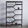 Kệ sách trang trí BEE-SHELF khung sắt gỗ cao su KTB68049