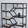 Kệ sách trang trí BEE-SHELF khung sắt gỗ cao su KTB68049