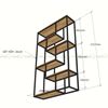 Kệ sách trang trí L-SHELF khung sắt gỗ cao su KTB68034