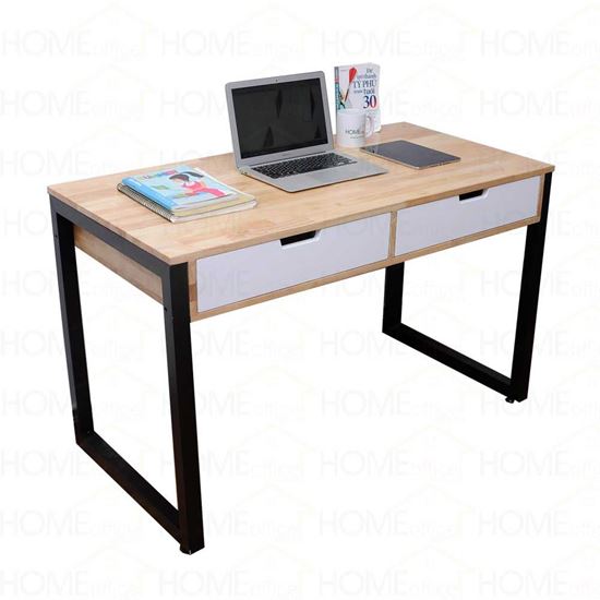 Bàn làm việc có 2 ngăn kéo 120x60cm chân sắt vuông BD68030