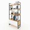 Kệ sách trang trí 4 tầng gỗ cao su khung sắt KS68024