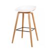 Ghế quầy bar mặt nhựa chân gỗ sồi cao cấp HOGCF68016