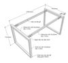 Chân bàn sắt hệ Rectang 80x140cm lắp ráp