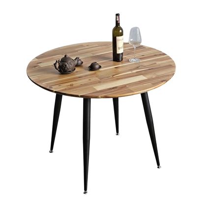 Bàn ăn tròn đk 100cm gỗ tràm chân sắt CONE BA68209