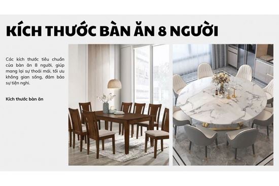 Kích thước bàn ăn 8 người đúng chuẩn