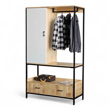 Tủ quần áo 120x50x200cm gỗ cao su KQA68062