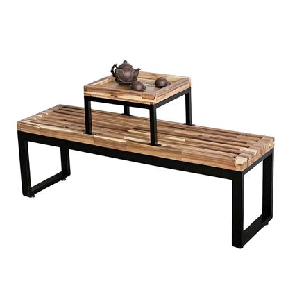 Ghế băng dài có bàn trà 132x35x45cm gỗ tràm GBD047