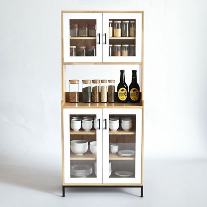 Tủ phòng ăn 80x40x172cm gỗ cao su TPA020