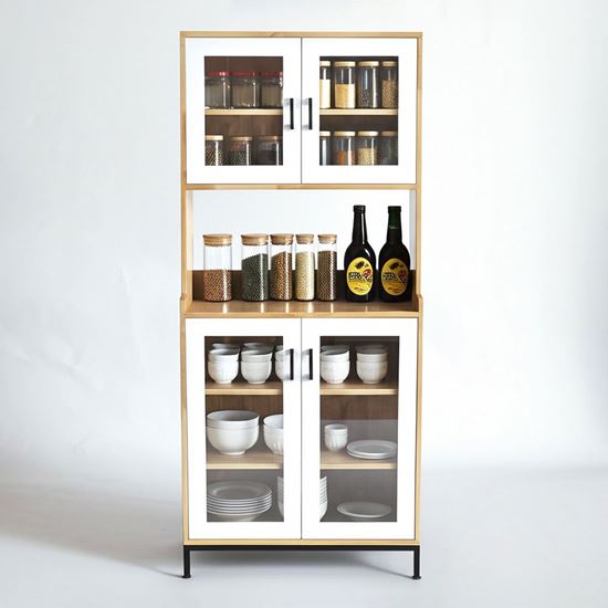 Tủ phòng ăn 80x40x172cm gỗ cao su TPA020