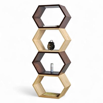 Kệ tổ ong xếp chồng 4 tầng 50x25x128cm gỗ cao su KS68277