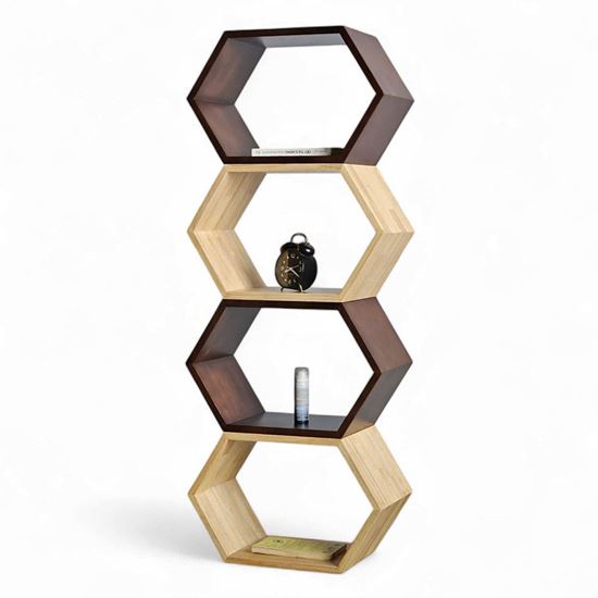 Kệ tổ ong xếp chồng 4 tầng 50x25x128cm gỗ cao su KS68277