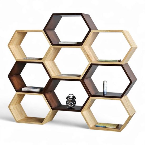 Kệ tổ ong xếp chồng 130x25x112cm gỗ cao su KS68280
