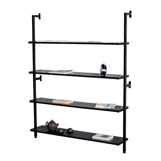 Kệ sách áp tường 4 tầng 120x25x145cm gỗ cao su KS68281
