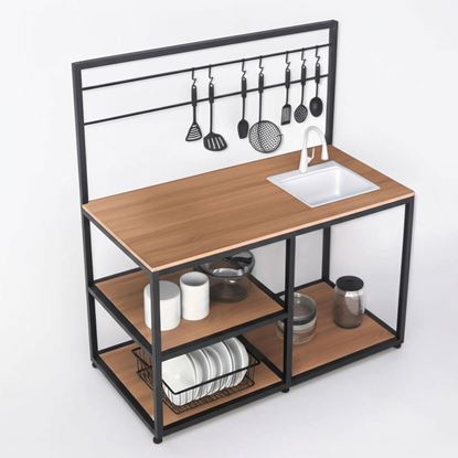 Bếp Mini 120cm gỗ plywood chống nước cho phòng trọ KBMN001