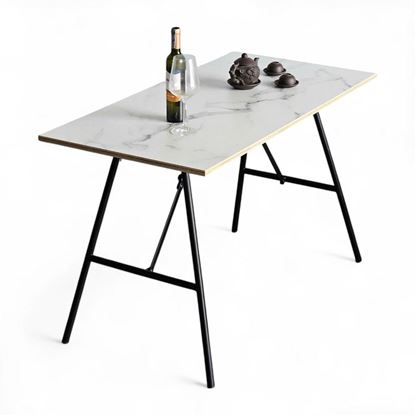 Bàn ăn gấp gọn 120x60cm gỗ plywood vân giả đá BA68204