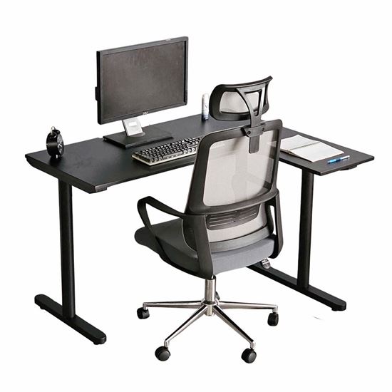 Combo bàn làm việc góc L và ghế lưới văn phòng CB68208