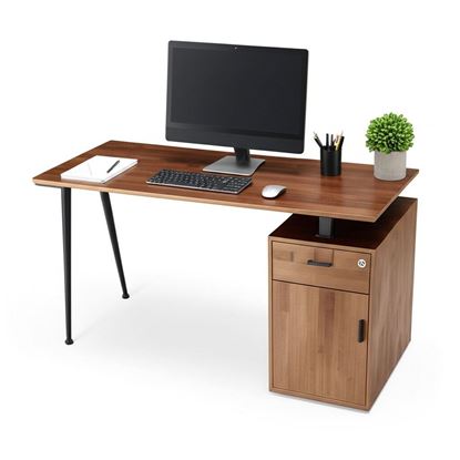 Bàn làm việc gác tủ 140x60cm gỗ cao su hệ CONE HBCO066