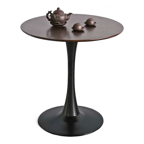 Bàn cafe tròn 70cm gỗ cao su chân sắt Tulip CFD68232