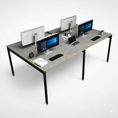 Bàn cụm 4 người 200x120cm gỗ plywood hệ Slean HBSL041