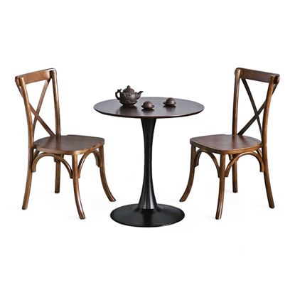 Combo bàn ghế cafe Tulip gỗ cao su CBCF312