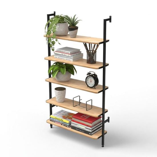 Kệ sách áp tường 5 tầng 106x28x180cm gỗ cao su KS68268