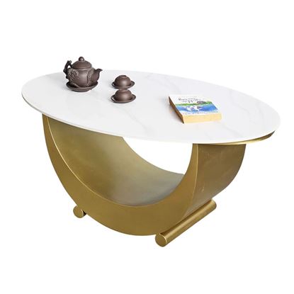 Bàn sofa chiếc thuyền 100x60cm mặt đá ceramic TT68309