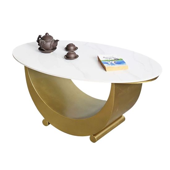 Bàn sofa chiếc thuyền 100x60cm mặt đá ceramic TT68309