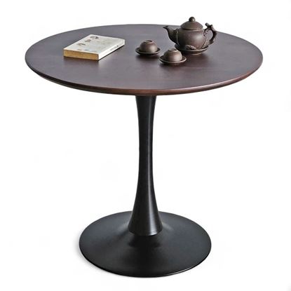 Bàn cafe tròn 80cm gỗ tràm chân sắt Tulip CFD68233