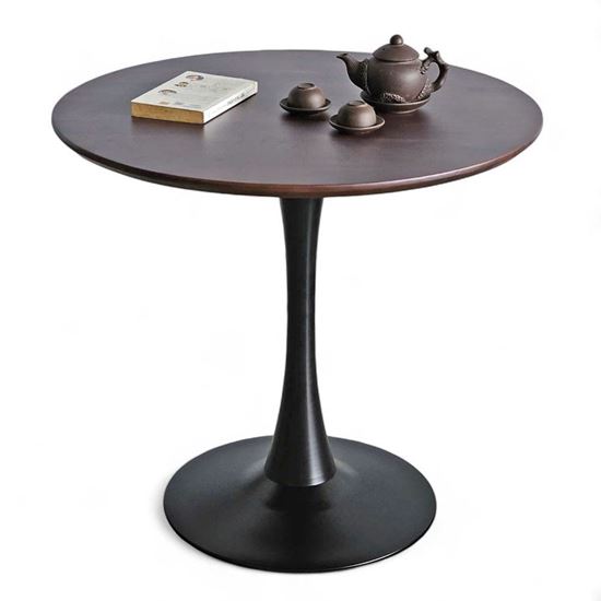 Bàn cafe tròn 80cm gỗ tràm chân sắt Tulip CFD68233