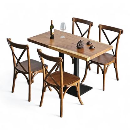 Combo bộ bàn gỗ me tây 4 ghế bistro BBA172