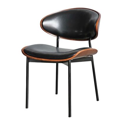 Ghế Elara bọc nệm da bò sáp lưng plywood GAK128