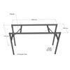 Chân sắt gấp gọn cho mặt bàn 120x40cm sơn tĩnh điện CHB68064
