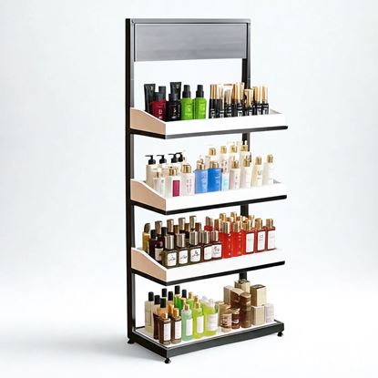 Kệ trưng bày mỹ phẩm 60x30x130cm gỗ cao su KTB68190