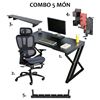 Combo bàn Gaming 140x70cm và ghế công thái học CBG68030