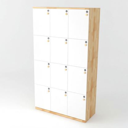 Tủ Locker 12 ngăn khóa số 100x45x160cm gỗ cao su THSL008