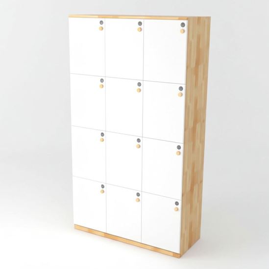 Tủ Locker 12 ngăn khóa số 100x45x160cm gỗ cao su THSL008