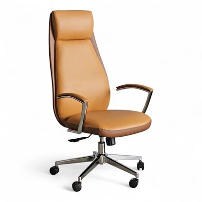 Ghế Giám Đốc màu nâu kem tựa đầu lưng cao GSP-6809