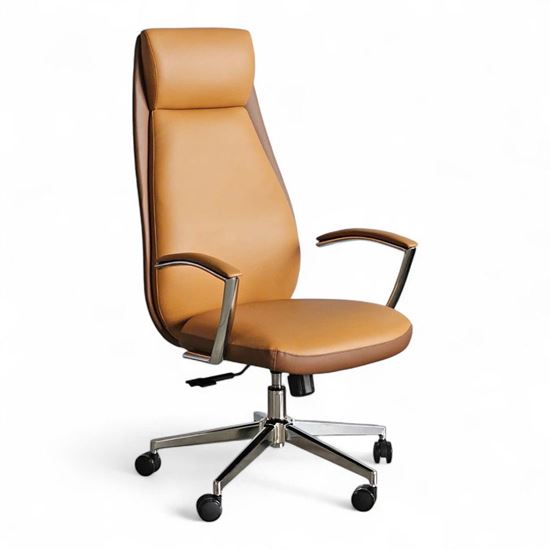 Ghế Giám Đốc màu nâu kem tựa đầu lưng cao GSP-6809