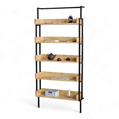 Kệ sách áp tường 5 tầng 84x28x180cm gỗ cao su KS68267