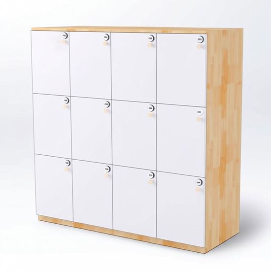 Tủ Locker 12 ngăn khóa số 120x45x120cm gỗ cao su THSL005
