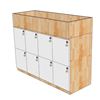 Tủ Locker 8 ngăn khóa số 120x45x75cm gỗ cao su THSL004