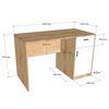 Bàn làm việc có ngăn tủ 120x60cm gỗ cao su BD68129