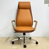 Picture of Ghế giám đốc màu nâu kem tựa đầu lưng cao GSP-6809