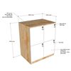 Tủ Locker ren số 60x45x70cm gỗ cao su THSL001