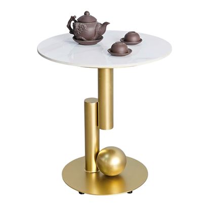 Bàn tab sofa tròn 50x50cm mặt đá ceramic SST032