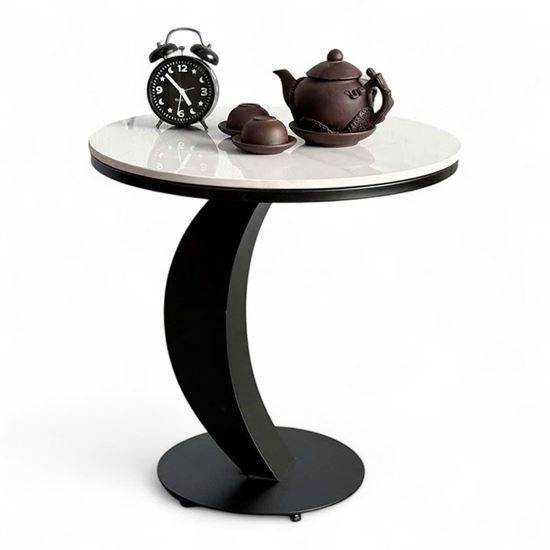 Bàn tab sofa tròn 50x50cm mặt đá ceramic SST038