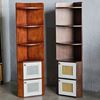 Kệ góc tường có ngăn tủ 35x35x160cm gỗ cao su KGT68030